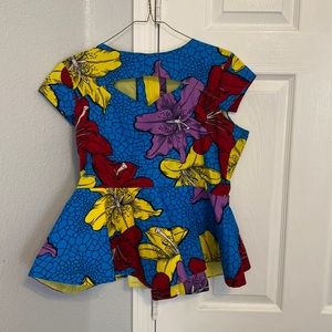 Beautiful stitched African fabric blouse